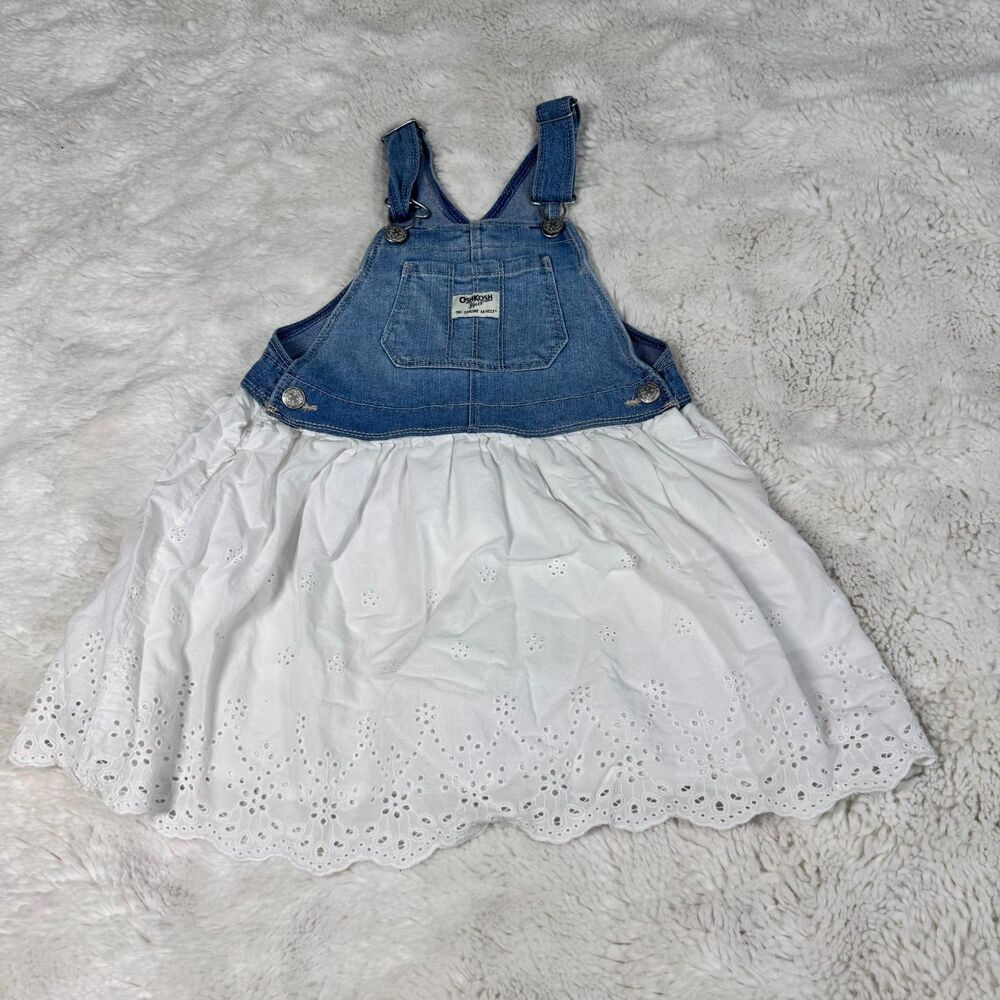 OshKosh B’gosh Denim Overall Dress Eyelet 5T